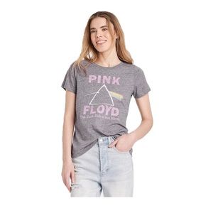 Pink Floyd Dark Side of the Moon Gray T-Shirt, Size Medium (juniors)